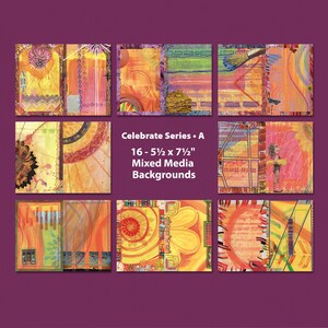 Mixed Media Art Journal Kit: 16 Backgrounds (Digital Download)