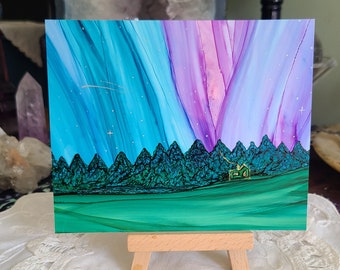 Sacred Space Art Mini Aurora Borealis Cosmic Sky One of a Kind Original