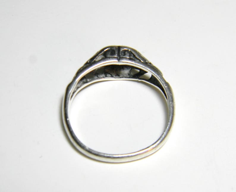 14K Gold Sterling Silver Heart Ring Artisan Silver and Gold Ring 14K Two Tone Heart Ring Sterling Silver 14K