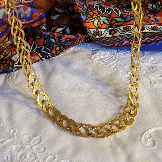 MMA Woven bib-style necklace goldtone Rare
