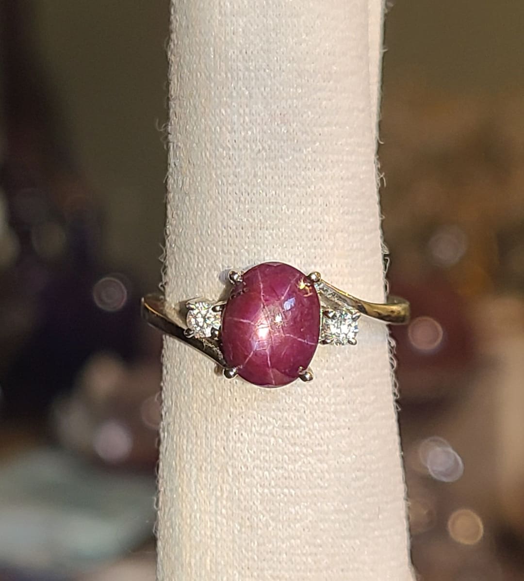 Celestial Ruby Star Sapphire Ring Sterling Silver - Etsy