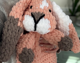 Handmade Crochet Bunny Plush | Super Soft Chenille Bunny | Easter Bunny Stuffed Animal | Plush Crochet Rabbit | Handmade Bunny Gift