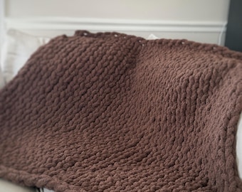 Brown Throw Blanket | Knit Blanket