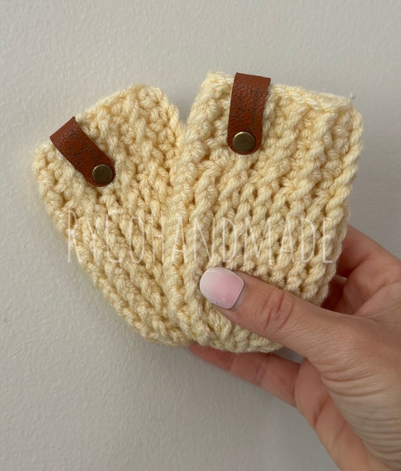 Infant Mittens Thumbless Baby Mittens Yellow Finished Product Etsy