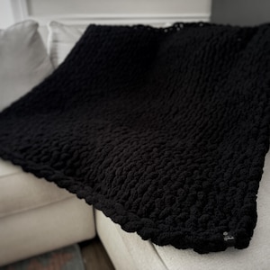 Black Throw Blanket | Knit Blanket