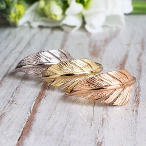 Feather Ring, Boho Gold Ring, Gold Thumb Ring, Gold Feather Ring, Leaf Ring, Solid Gold Ring, Knuckle Ring, Tribal Ring, 14k Real Gold