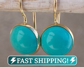 Turquoise Earrings 14K Gold Earrings Gold Drop Earrings Gemstone Earrings Turquoise Jewelry boho Earrings December Birthstone