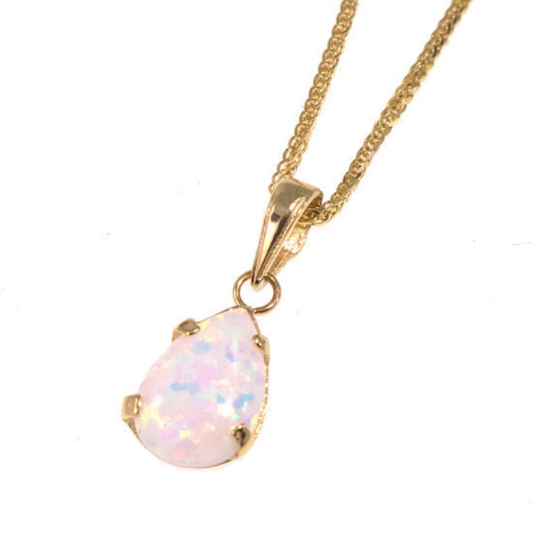 Opal Jewelry Opal Necklace Gold Necklace October Etsy