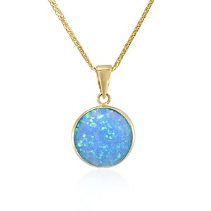 14k Yellow or White Gold 8 Millimeter Purple Simulated Opal Pendant Necklace 14k Yellow or White Gold 8 Millimeter Purple Simulated Opal Pendant Necklace