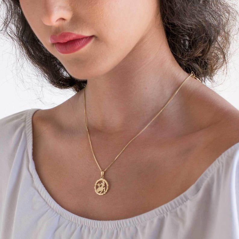 Capricorn Gold Necklace, 14K Gold Pendant, Capricorn Necklace, Zodiac Necklace Gold, Zodiac Jewelry, Gold Pendants, Necklace For Her image 5