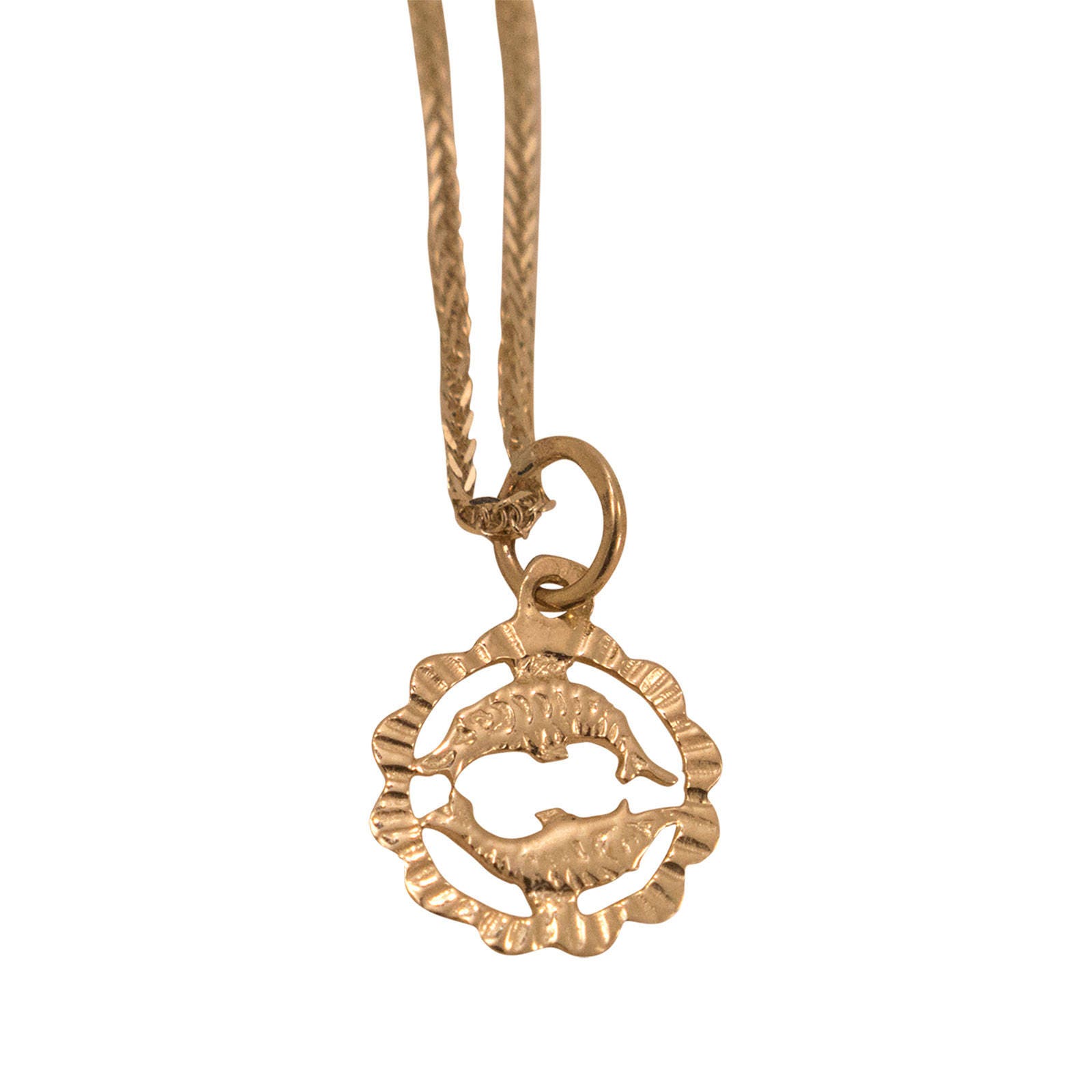 Gold Pisces Necklace Pendant Zodiac Jewelry - Pisces Gold Pendant Gold Pisces Necklace Pendant Zodiac Jewelry - Pisces Gold Pendant