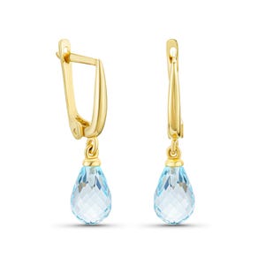 Topaz Gold Earrings, Teardrop Gemstone Earrings, Drop Gold Earrings, Dangle earrings, 14k gold Earrings, Solid Gold Earrings, Topaz Jewelry