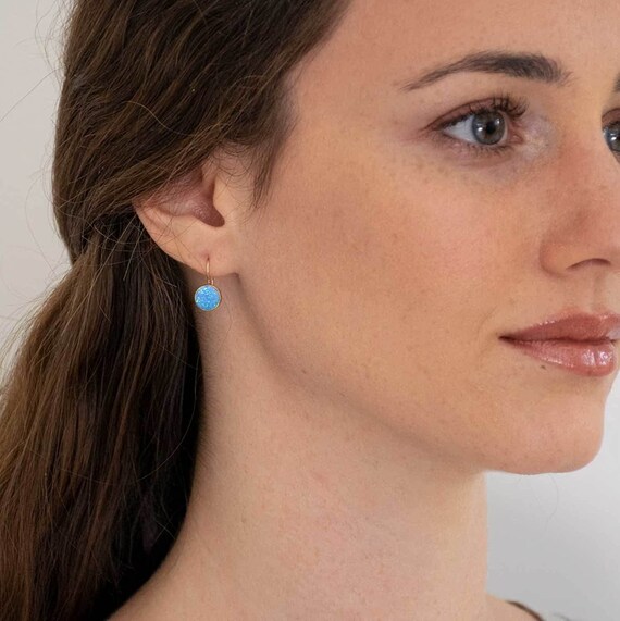 Real blue outlet opal earrings