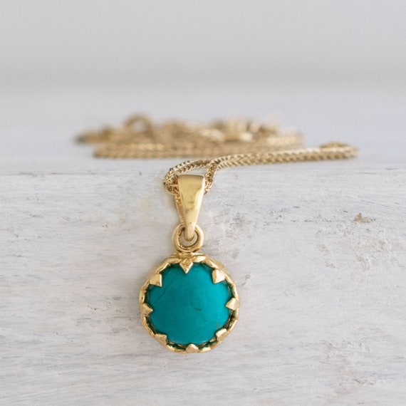 14k gold outlet turquoise pendant