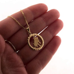 Taurus Necklace, 14K Gold Necklace, Minimalist Necklace, Custome Necklace, Dainty Gold Necklace, Zodiac Jewelry, Circle Necklace With Chain