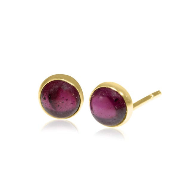 14K Gold Garnet Stud Earrings, Genuine Garnet, Tiny Earrings, January Birthstone, Garnet Jewelry, Red Earrings, Dainty Earrings