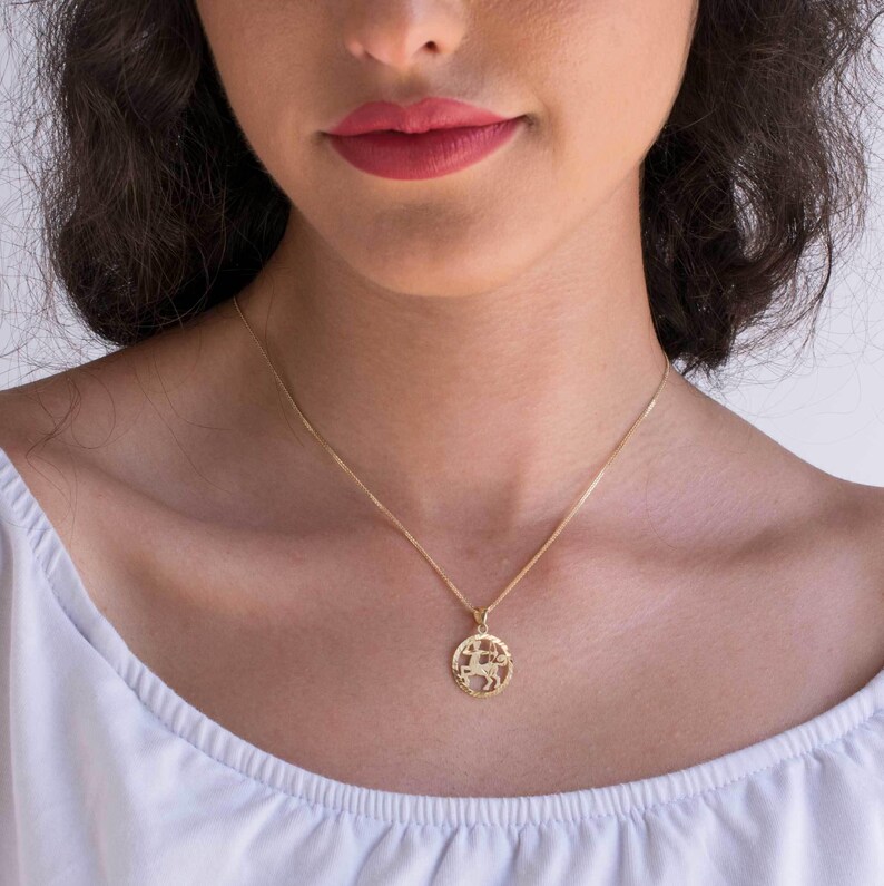 Sagittarius Gold Necklace, 14K Gold Pendant Necklace, Sagittarius Necklace, Zodiac Necklace Gold, Zodiac Jewelry, Gold Pendants image 5