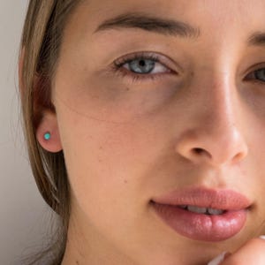 Tiny Opal Studs, 14K Gold Opal Earrings, Fire Opal Earrings, Opal Jewelry, Statement Earrings, Dainty Gold Earrings, Everyday Earrings