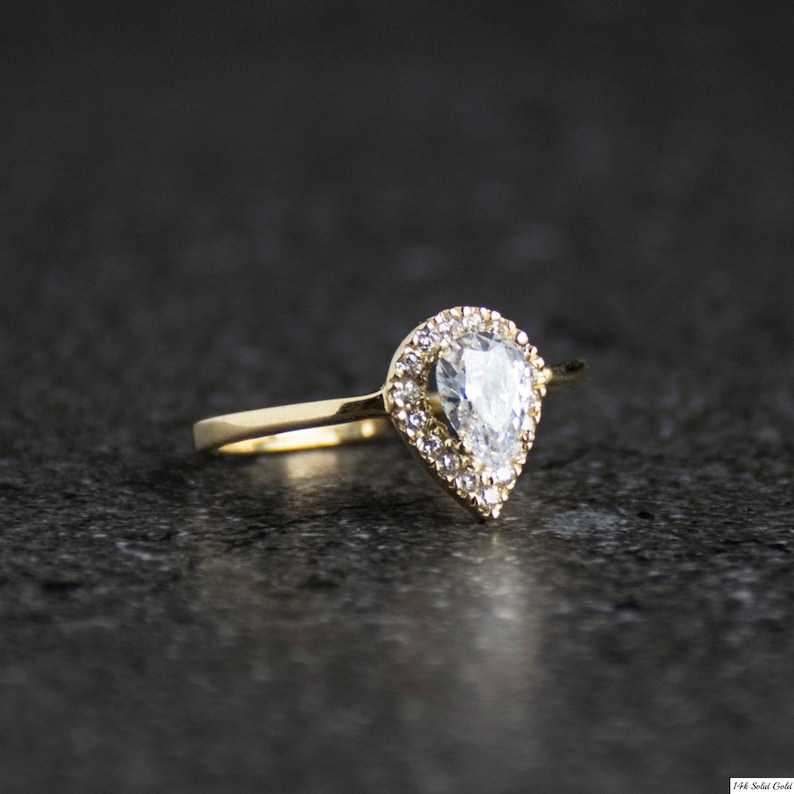 Dainty Ring Cubic Zirconia Rings Zirconia Ring Wedding Ring Stone Ring 14K Gold Ring Engagement Ring Promise Ring For Her