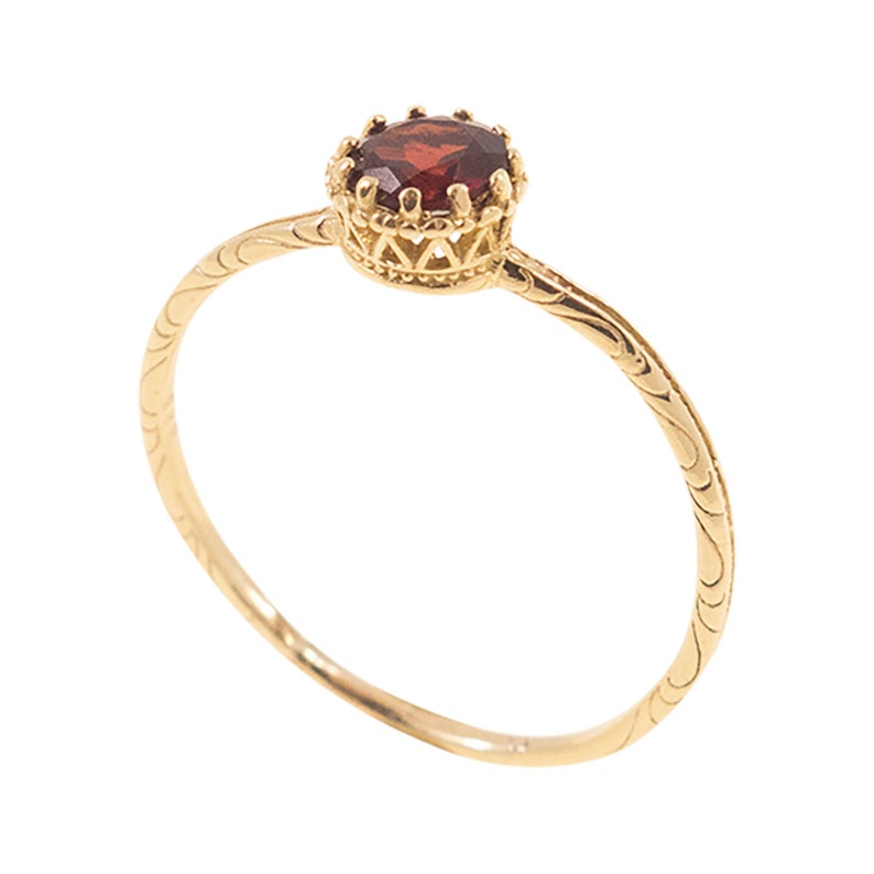 14K Gold Garnet Ring Garnet Jewelry Garnet Gemstone Genuine - Etsy