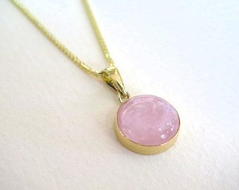 Rose Quartz Set - 14k Rose Quartz Necklace - Rose Quartz Necklace - Rose Quartz Jewelry - Gold Jewelry - Gift For Her - Rose Quartz Earrings