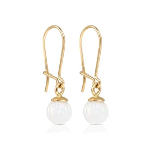Gold Opal Earrings, Dainty Gemstone Earrings, Bridal Earrings, Gold Drop Earrings, Dangle Drop Earrings, 14k Gold Earrings, Fine Jewelry