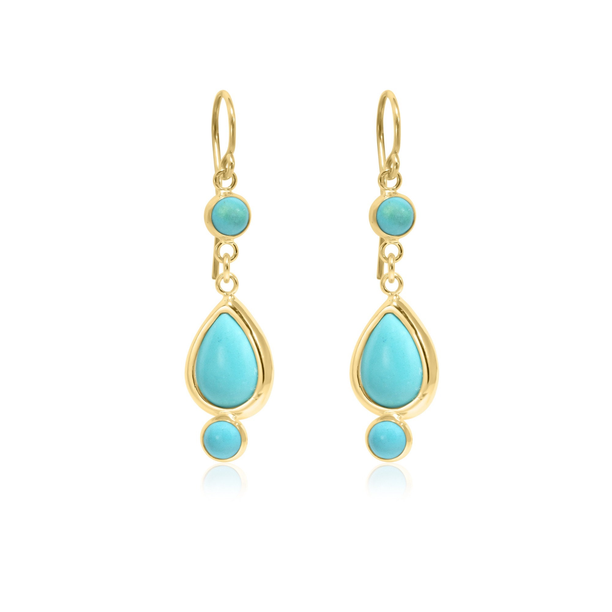14k gold and turquoise clearance earrings