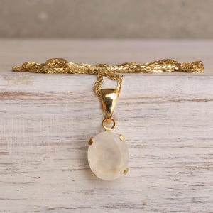 14K Gold Moonstone Oval Necklace, Moonstone Jewelry, Gemstone Pendant, Classic Necklace, Dainty Gold Necklace, Necklace For Her