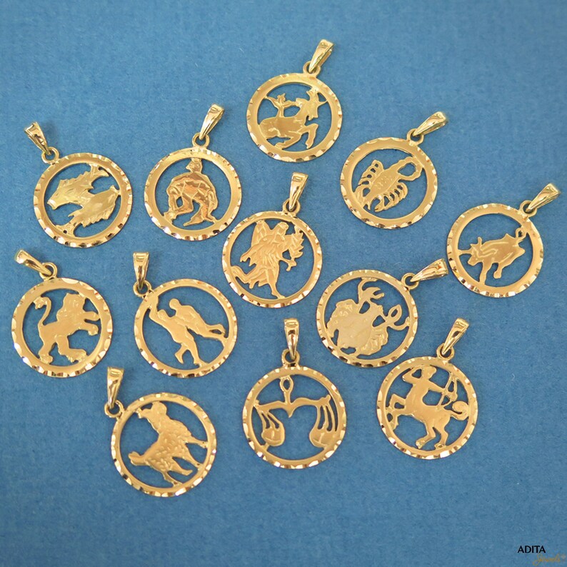 Taurus Necklace, 14K Gold Necklace, Minimalist Necklace, Custome Necklace, Dainty Gold Necklace, Zodiac Jewelry, Circle Necklace image 4