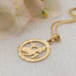 Capricorn Gold Necklace, 14K Gold Pendant, Capricorn Necklace, Zodiac ...