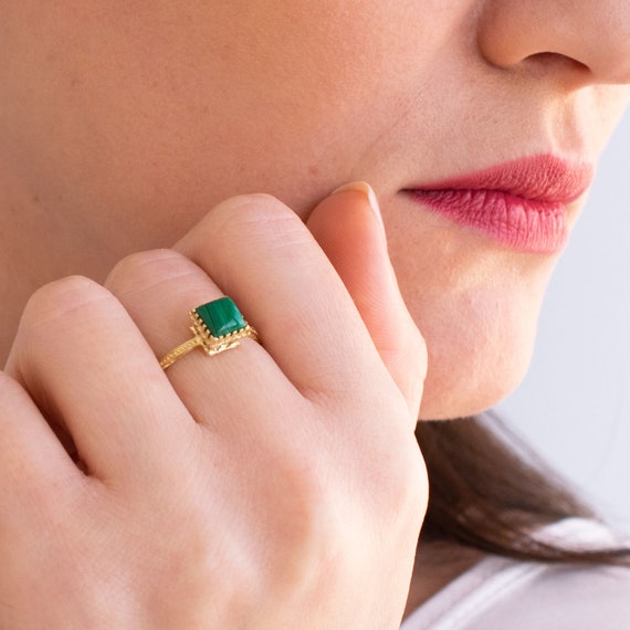 Malachite on sale square ring