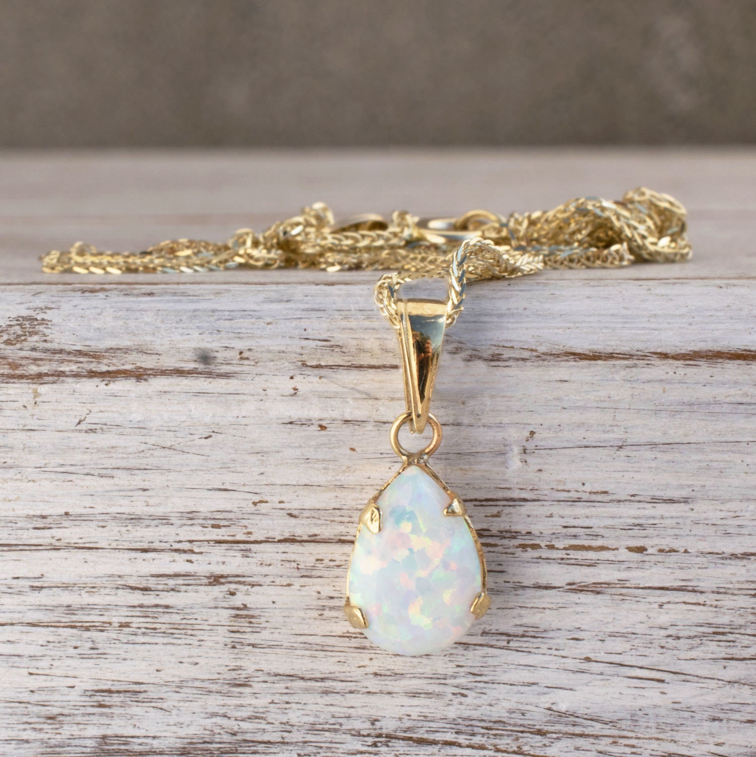 Opal charm necklace deals