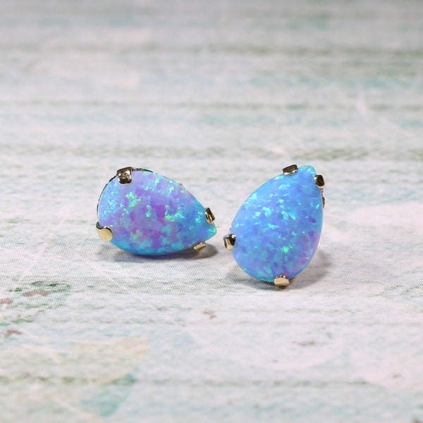 Blue Opal Earrings - Etsy