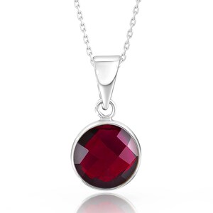 Luxury ruby necklace, deep red gemstone white gold pendant, July birthstone jewelry, perfect 10 year anniversary gift