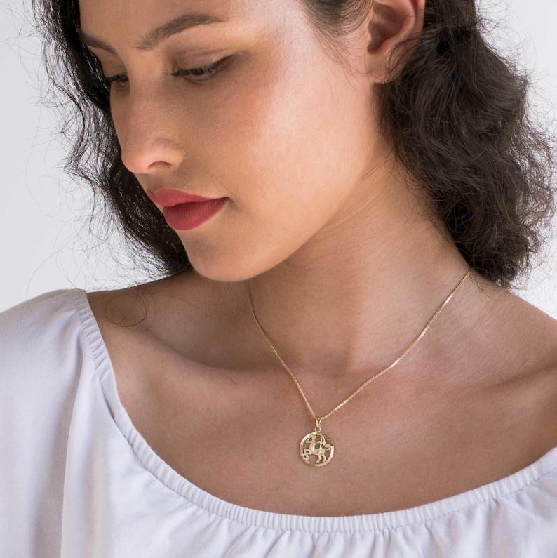 Sagittarius Gold Necklace, 14K Gold Pendant Necklace, Sagittarius Necklace, Zodiac Necklace Gold, Zodiac Jewelry, Gold Pendants image 4