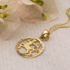 Sagittarius Gold Necklace, 14K Gold Pendant Necklace, Sagittarius Necklace, Zodiac Necklace Gold, Zodiac Jewelry, Gold Pendants image 3