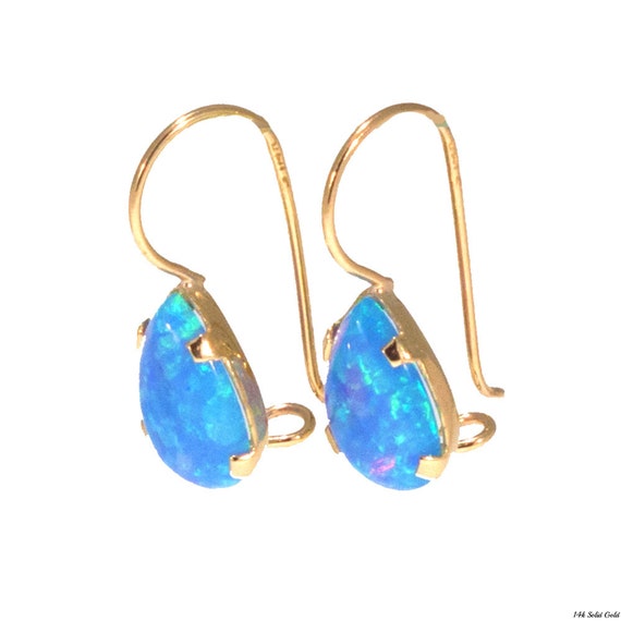 Blue Opal Jewelry Gold Opal Necklace Opal Dangle Earrings | Etsy