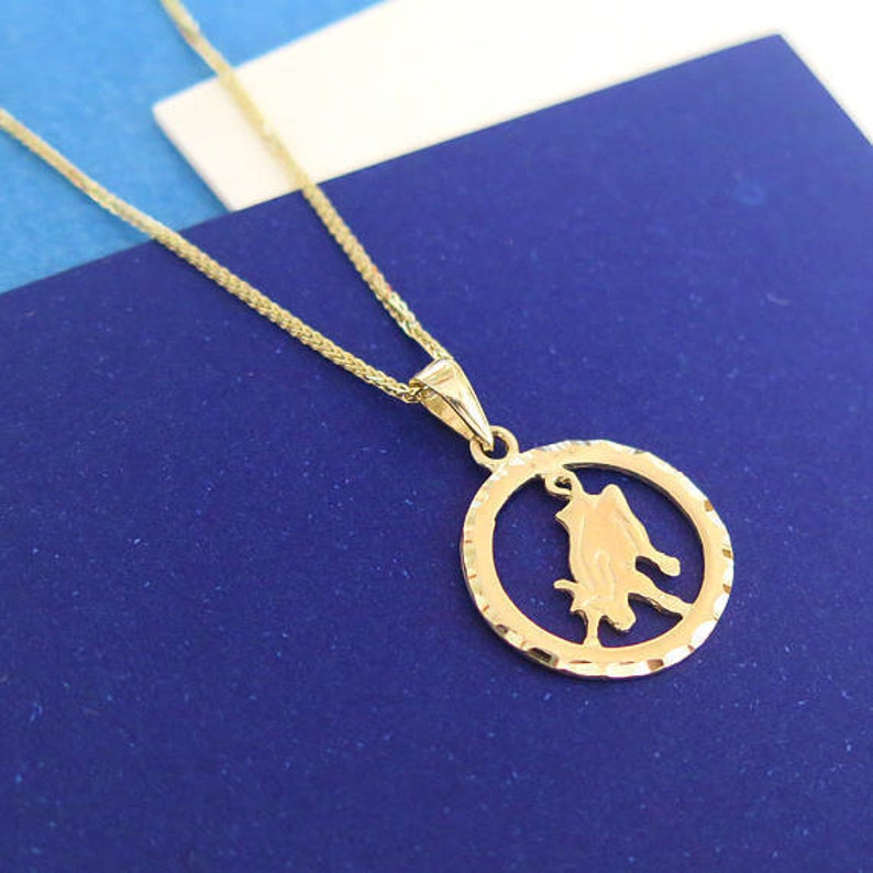 Taurus Necklace, 14K Gold Necklace, Minimalist Necklace, Custome Necklace, Dainty Gold Necklace, Zodiac Jewelry, Circle Necklace Pendant Only