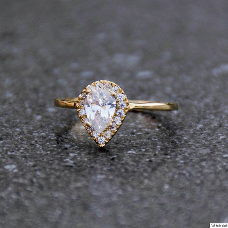 Dainty Ring Cubic Zirconia Rings Zirconia Ring Wedding Ring Stone Ring 14K Gold Ring Engagement Ring Promise Ring For Her