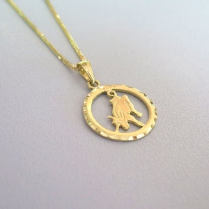 Taurus Necklace, 14K Gold Necklace, Minimalist Necklace, Custome Necklace, Dainty Gold Necklace, Zodiac Jewelry, Circle Necklace image 3