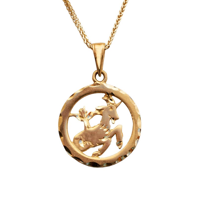 Capricorn Gold Necklace, 14K Gold Pendant, Capricorn Necklace, Zodiac Necklace Gold, Zodiac Jewelry, Gold Pendants, Necklace For Her image 6