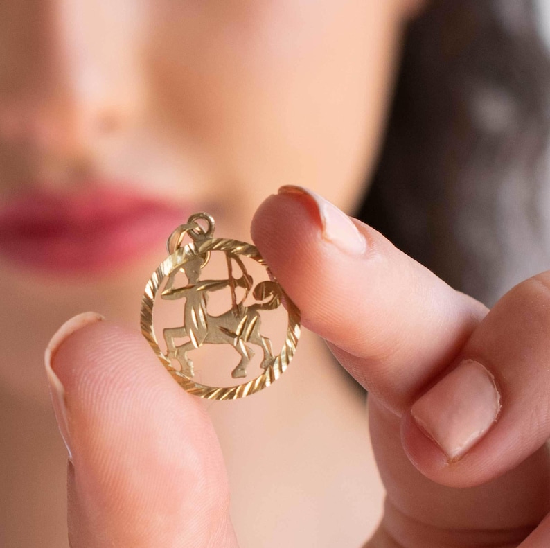 Sagittarius Gold Necklace, 14K Gold Pendant Necklace, Sagittarius Necklace, Zodiac Necklace Gold, Zodiac Jewelry, Gold Pendants image 6