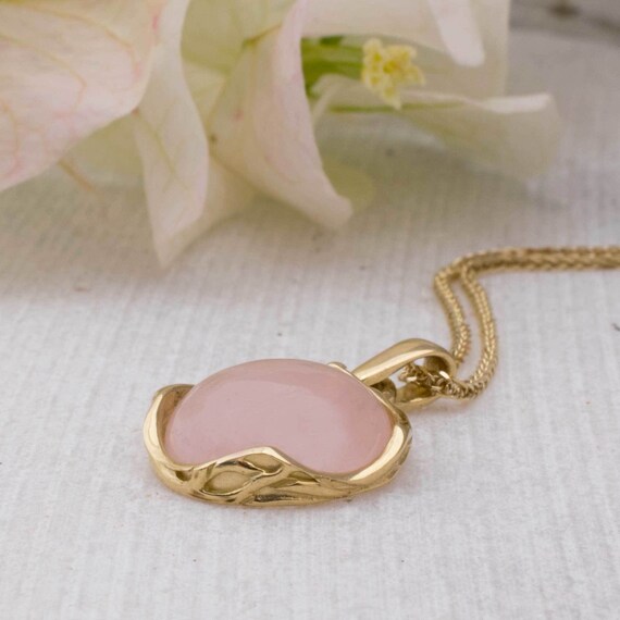 14k Gold Rose Quartz Necklace Rose Quartz Necklace Handmade Jewelry Solid Gold Jewelry Gift for Her Rose Quartz Gold Set Etsy Ireland