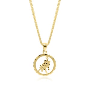 Taurus Necklace, 14K Gold Necklace, Minimalist Necklace, Custome Necklace, Dainty Gold Necklace, Zodiac Jewelry, Circle Necklace image 5