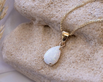 Opal Jewelry, Opal Necklace, Gold Necklace, October Birthstone, Gemstone Necklace, Dainty Necklace, Pendant Necklace, Personalized Gift