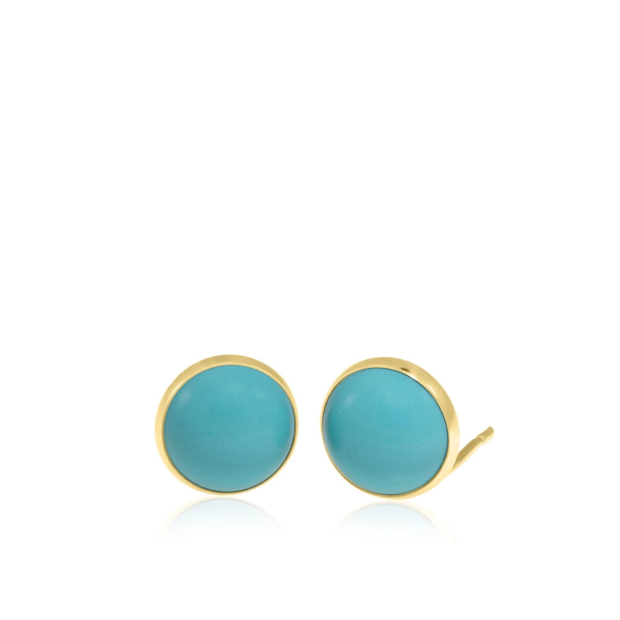 Turquoise Stud 14K Gold