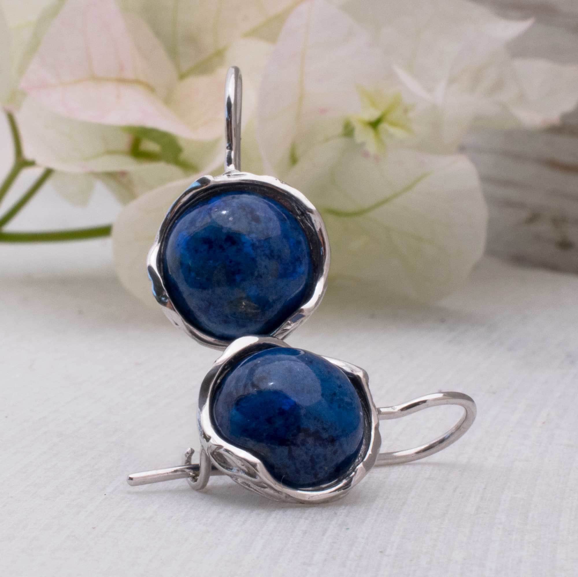 White gold lapis clearance earrings