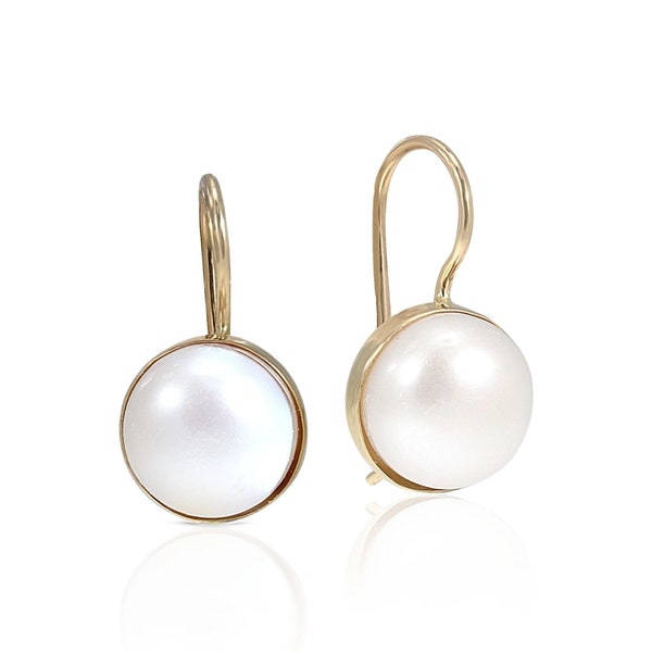 Pearl Earrings - 14K Gold Drop Pearl Earrings - Pearl Earrings - White Pearl Earrings - Wedding Earrings - Bridal Earrings - Wedding Jewelry