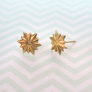 Star Jewelry,14K Gold Earrings, Stud Earrings, Tiny Stud Earrings, Minimalist Earrings, Birthday Gift, Flower Studs, Handmade Jewlery, Gift