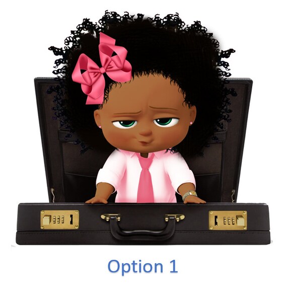Download Boss Baby Girl Light Skinned Mixed African American Custom Etsy